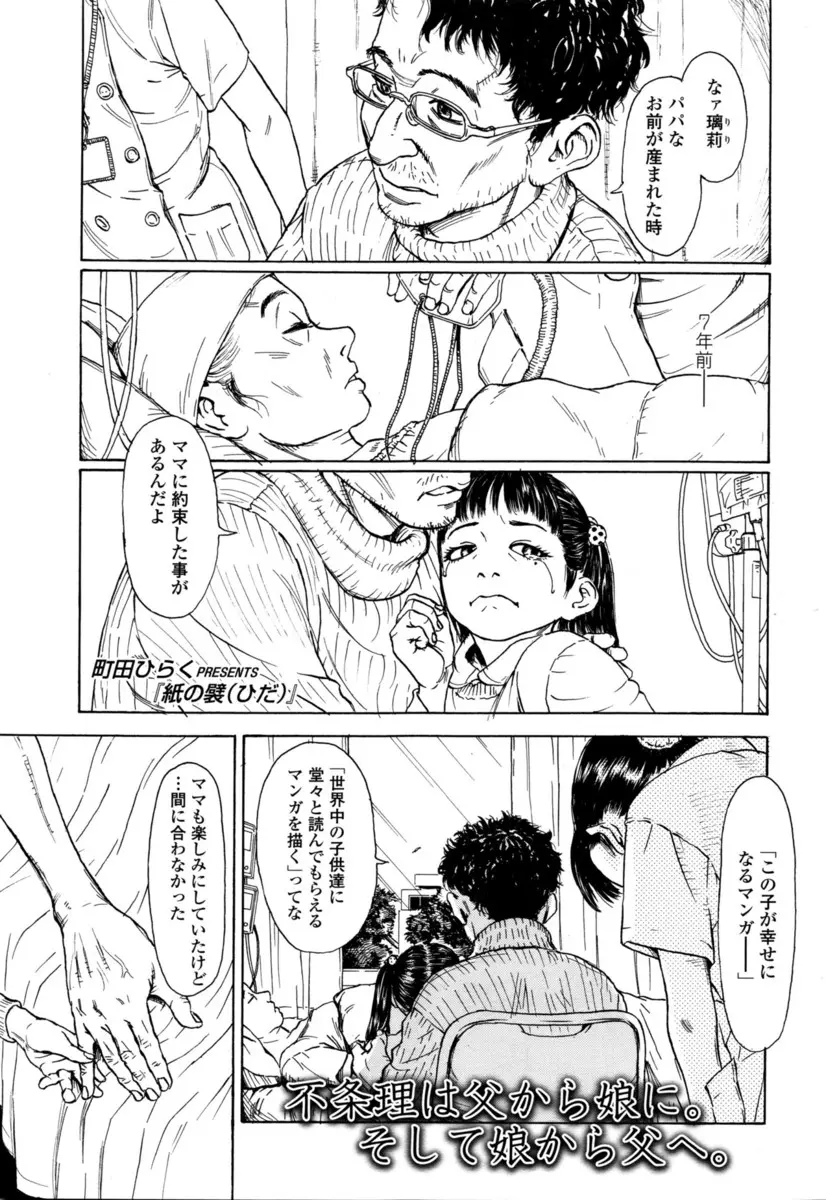 【エロ漫画】エロ漫画家の娘であるロリ貧乳JSが、エロい漫画を描いている男の娘という理由でいろんな男達から生ハメやフェラや顔射やアナルファックをされてヤリまくる！